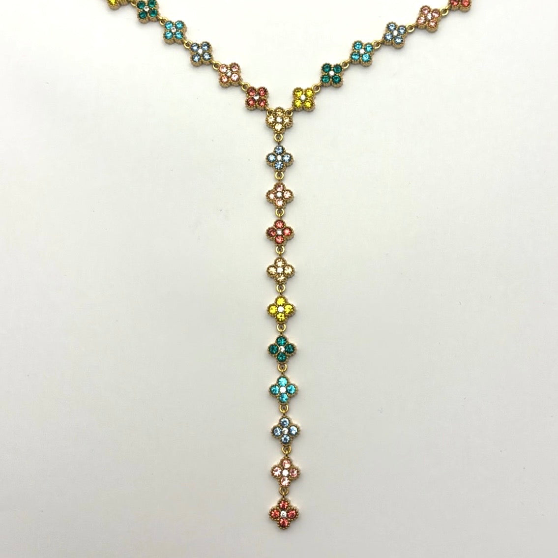 Collier Aélys multicolore en y