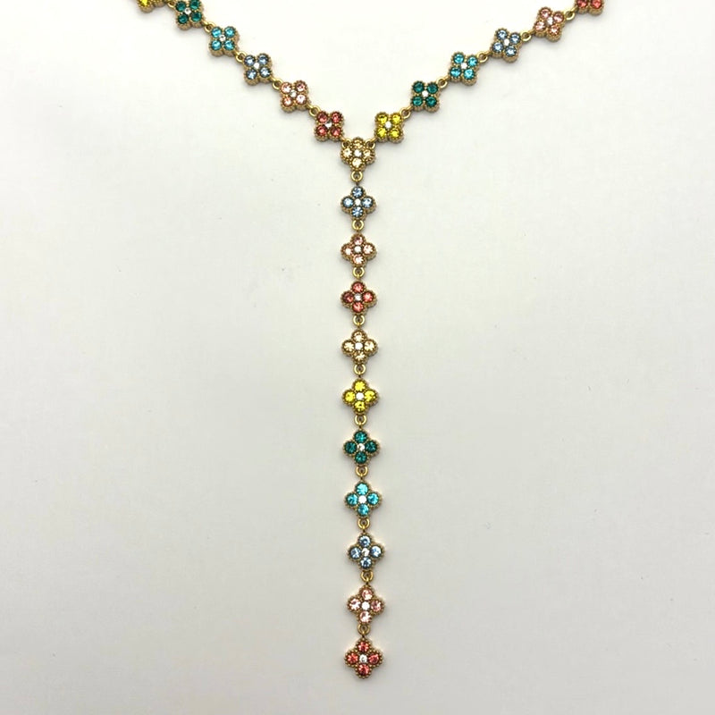 Collier Aélys multicolore en y