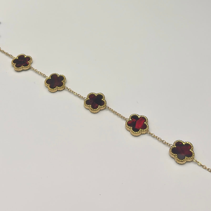 Bracelet "Clover" bordeaux