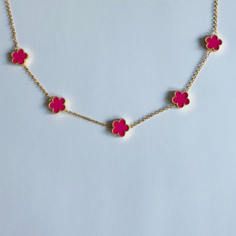 Collier Clover fushia