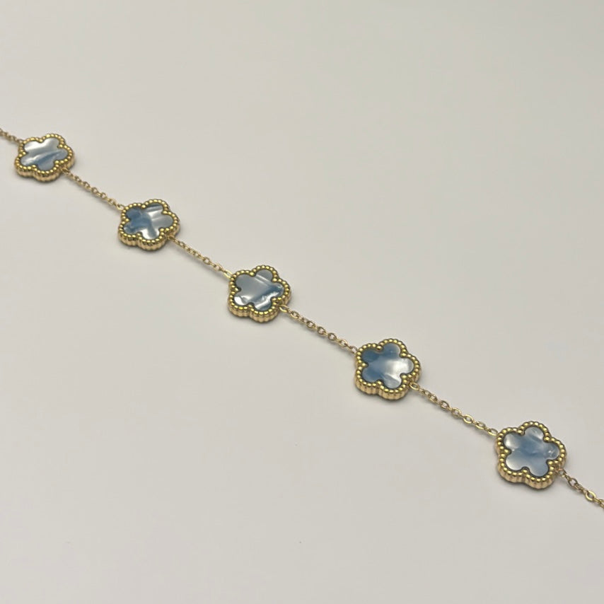 Bracelet "Clover" bleu ciel
